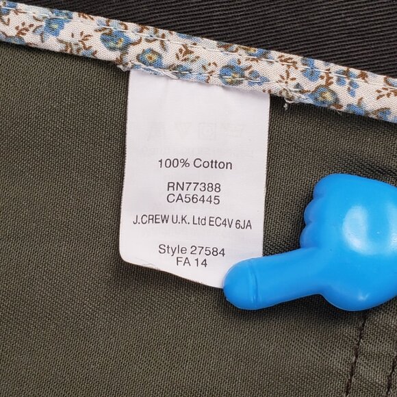 J Crew XS Army Olive Green Boyfriend Field Jacket Adjustable Womens Zipper Coat - Picture 5 of 16